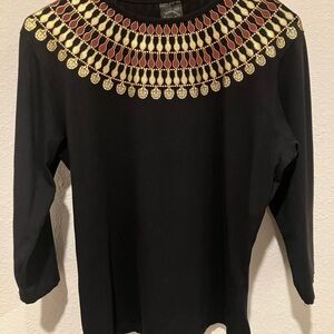 Metropolitan Museum of Art Egyptian Collar Women’s Black Top M PreOwned